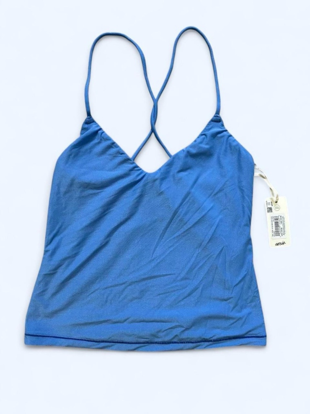 NWT Aerie Smoothez Show Off Blue Strappy Tank Top
